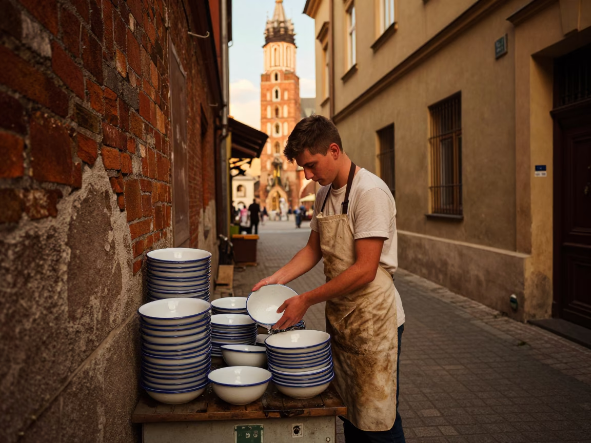 Enamel Bowls in Krakow in in Krakow, Poland