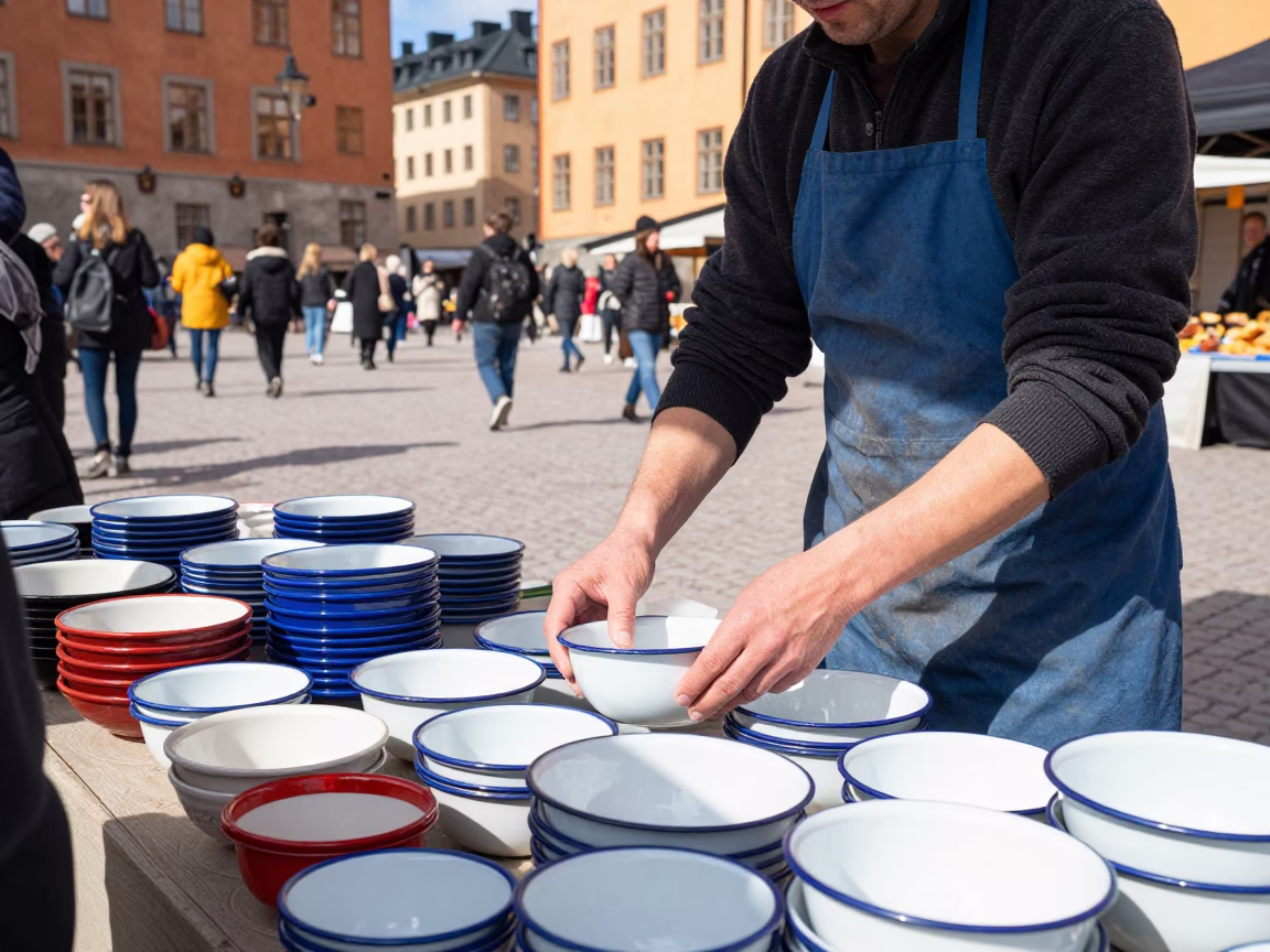 Enamel Bowls in Stockholm in in Stockholm, Sweden