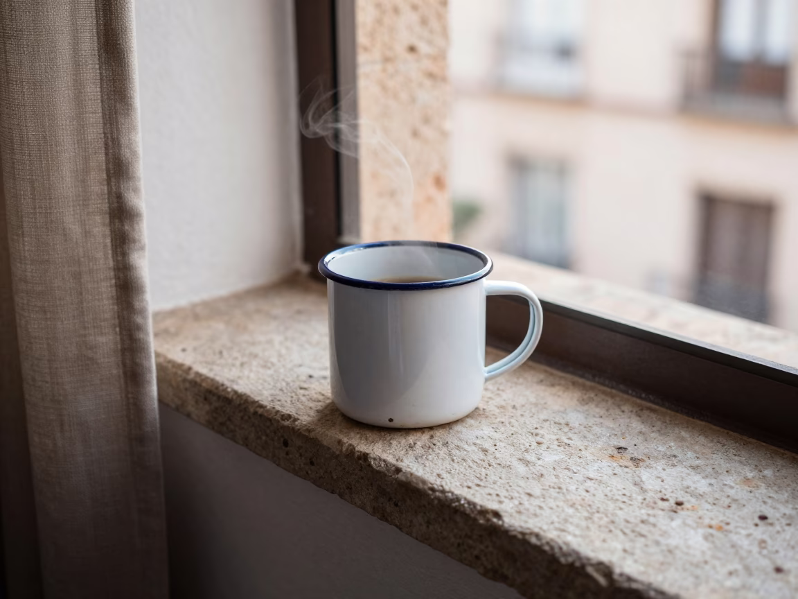 Enamel Mug in Madrid in in Madrid, Spain