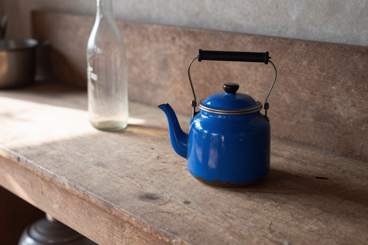 Enamel Tea Kettle in Luang Prabang in in Luang Prabang, Laos