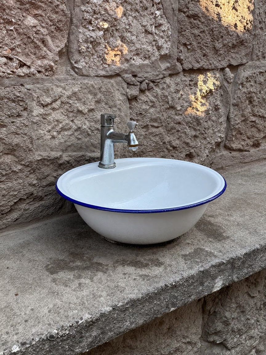Enamel Wash Basin in La Paz in in La Paz, Bolivia