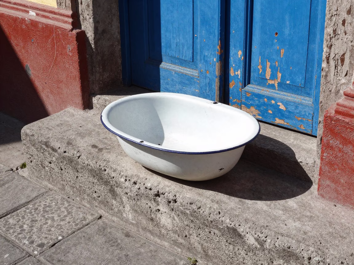 Enamel Wash Basin in Mexico City in in Mexico City, Mexico