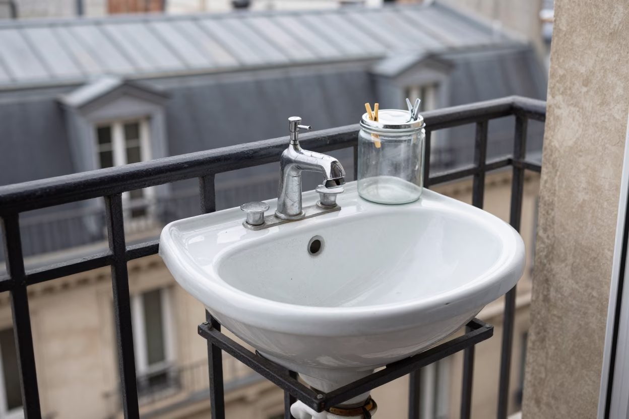 Enamel Wash Basin in Paris in in Paris, France