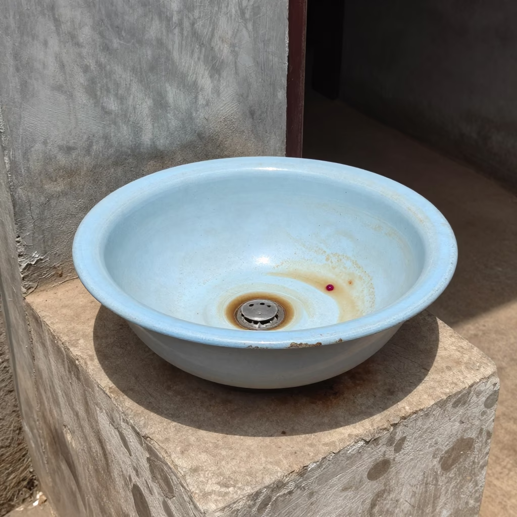 Enamel Washbasin in Phnom Penh in in Phnom Penh, Cambodia