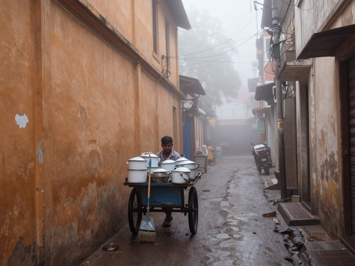 Enamelware in Chennai at Dawn Light in in Chennai, India