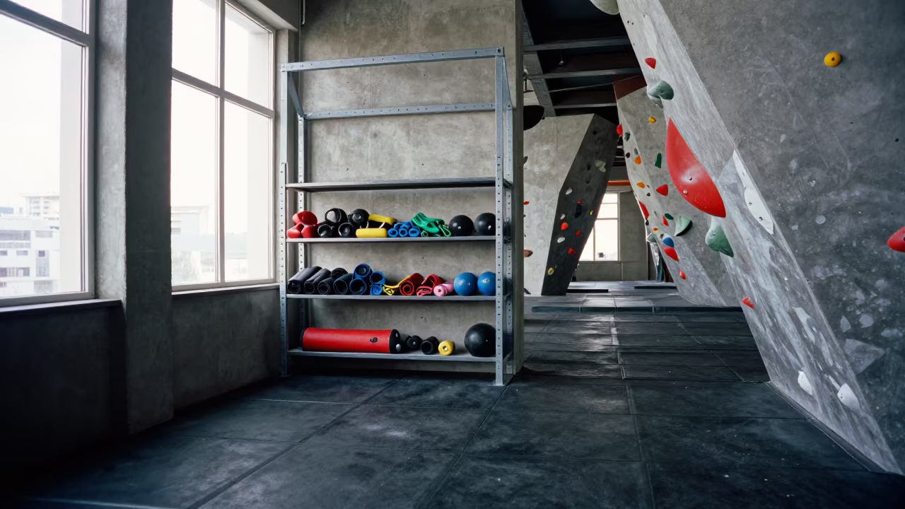 Endless Corridor Charger Shelf Gym in inside a climbing gym warmup zone near Istanbul
