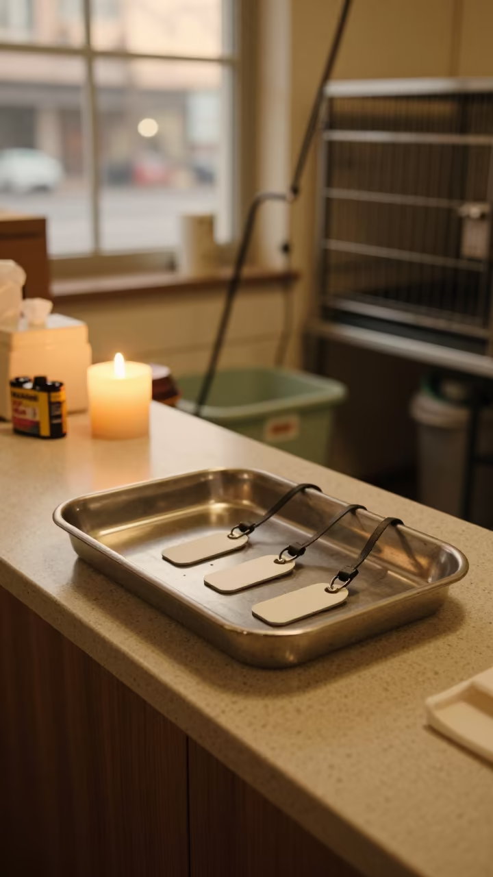 Engraving Tag Tray at Shanghai Dog Wash in at a self-serve dog wash station in The Bund, Shanghai