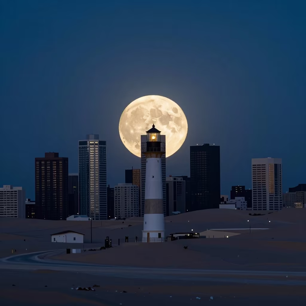 Enormous Full Moon Over Jordan Night Sky in under the clearest stretch of sky in Jordan