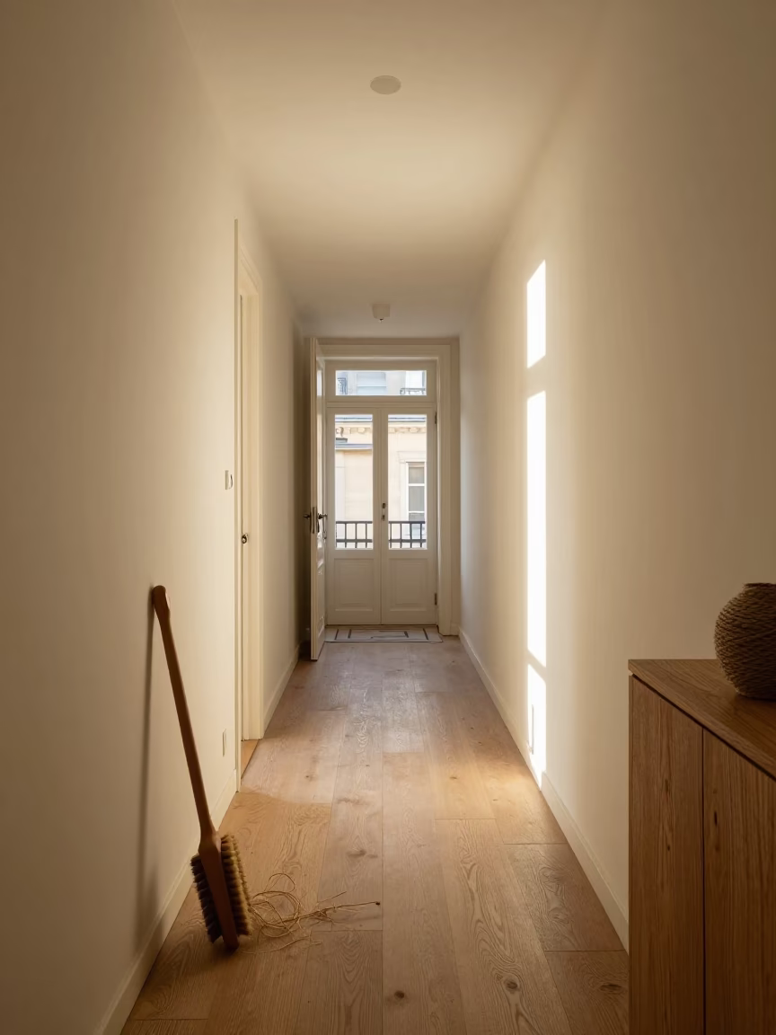 Entrance Hallway in Paris at The Late Afternoon Light in in Paris, France
