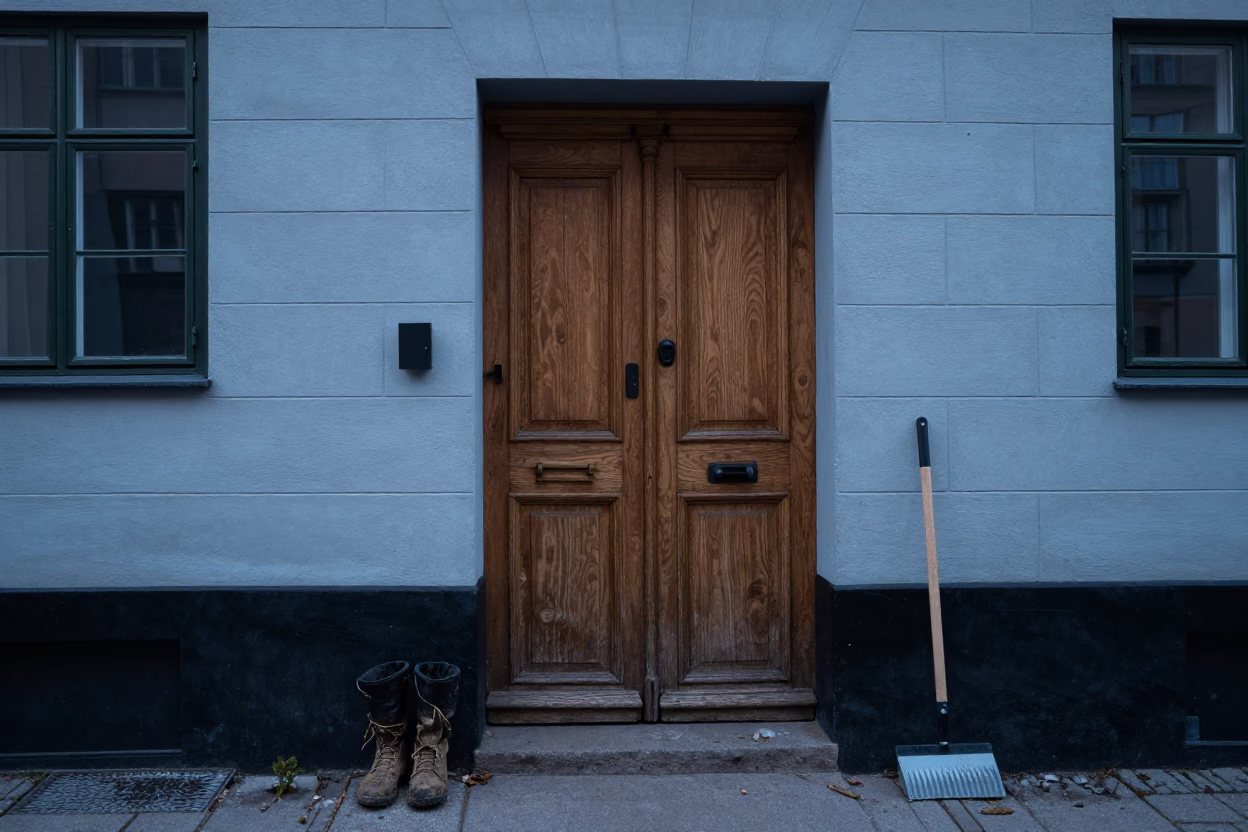 Entryway at Early Morning Light in in Copenhagen, Denmark