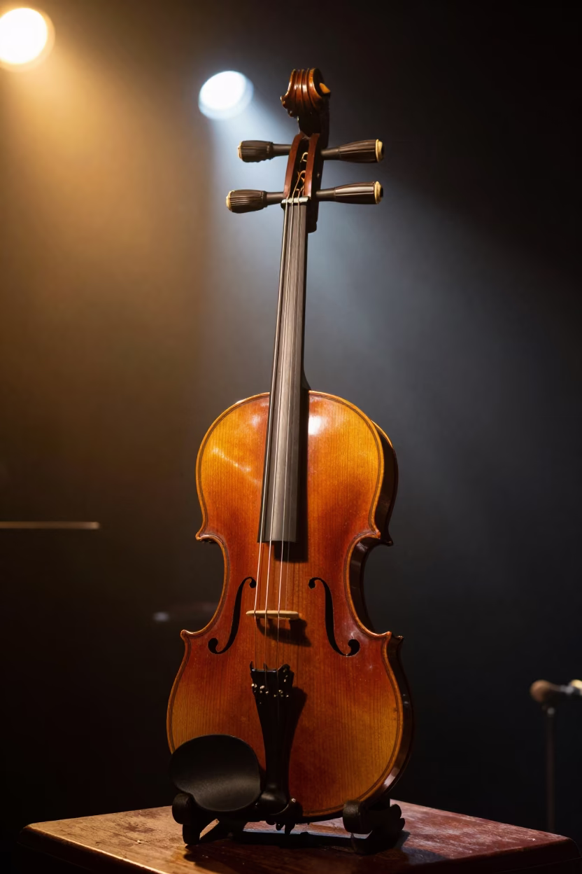 Erhu on Stand in Jazz Club Predawn Haze in at a jazz club in Windsor