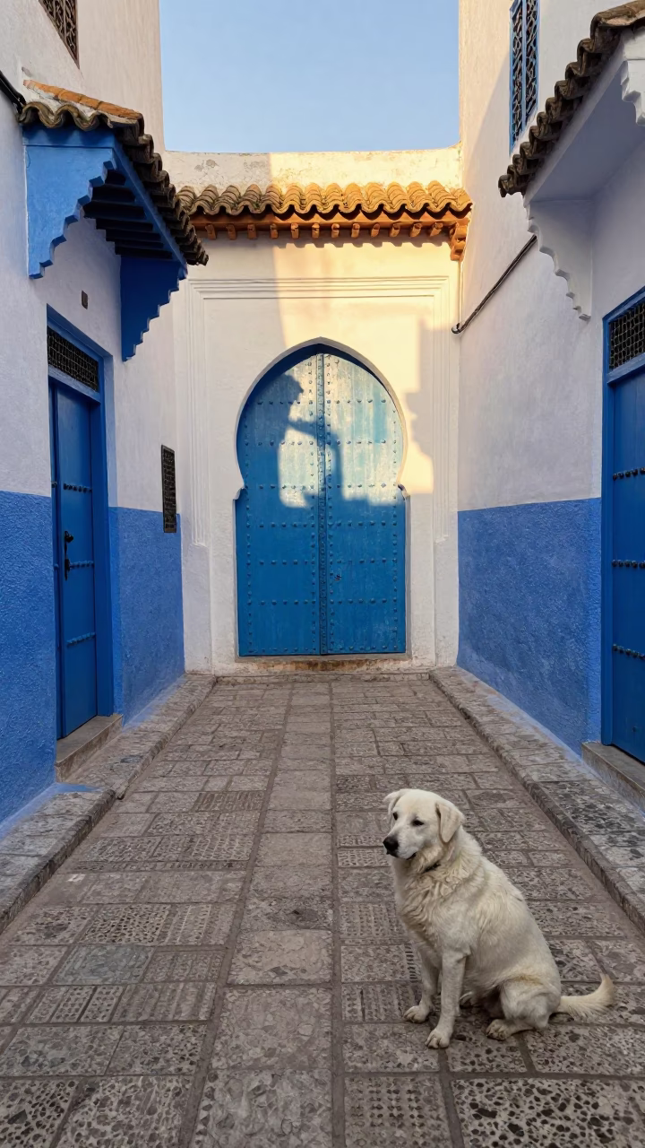 Essaouira Street Scene at The Early Morning Light in in Essaouira, Morocco