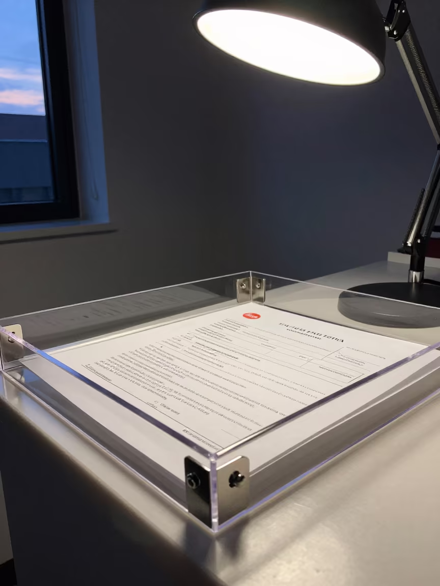 Esthetician Consent Form Tray on Salon Counter in at a salon reception counter in Pune