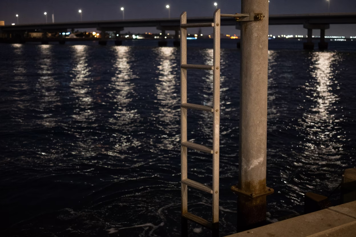 Estuary Water in San Diego at Late At Night Light in in San Diego, California, United States