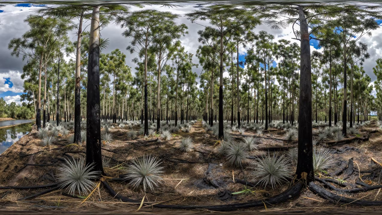 Eucalyptus Regrowth Near Algiers in Midsummer Light in near Algiers