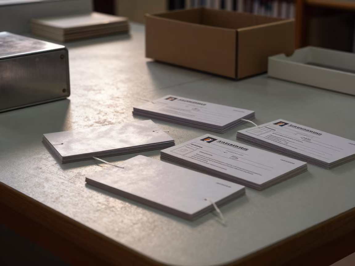 Evacuation Cards on Library Table in on a dusty library table near Kaohsiung