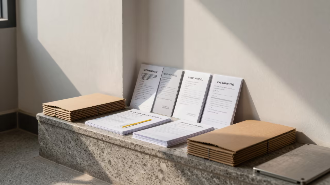 Evacuation Cards on Stone Ledge Tianjin Office in on a stone ledge near Tianjin