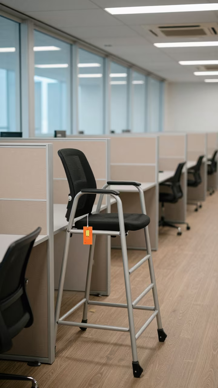 Evacuation Chair Tag Cool Hallway Daylight Hue Office in inside an open-plan office bay in Hue