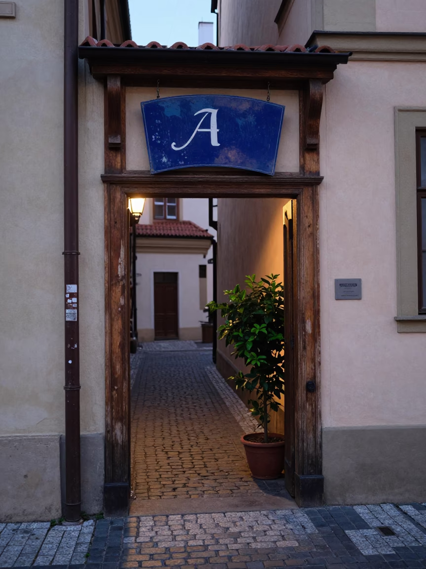 Evening Alley in Prague in in Prague, Czech Republic