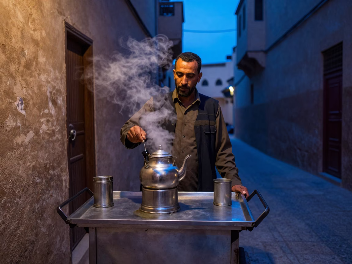 Evening Customers in Casablanca in in Casablanca, Morocco