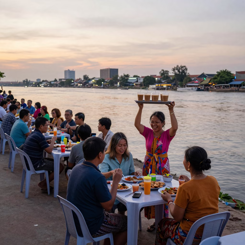 Evening Dining in Phnom Penh in in Phnom Penh, Cambodia