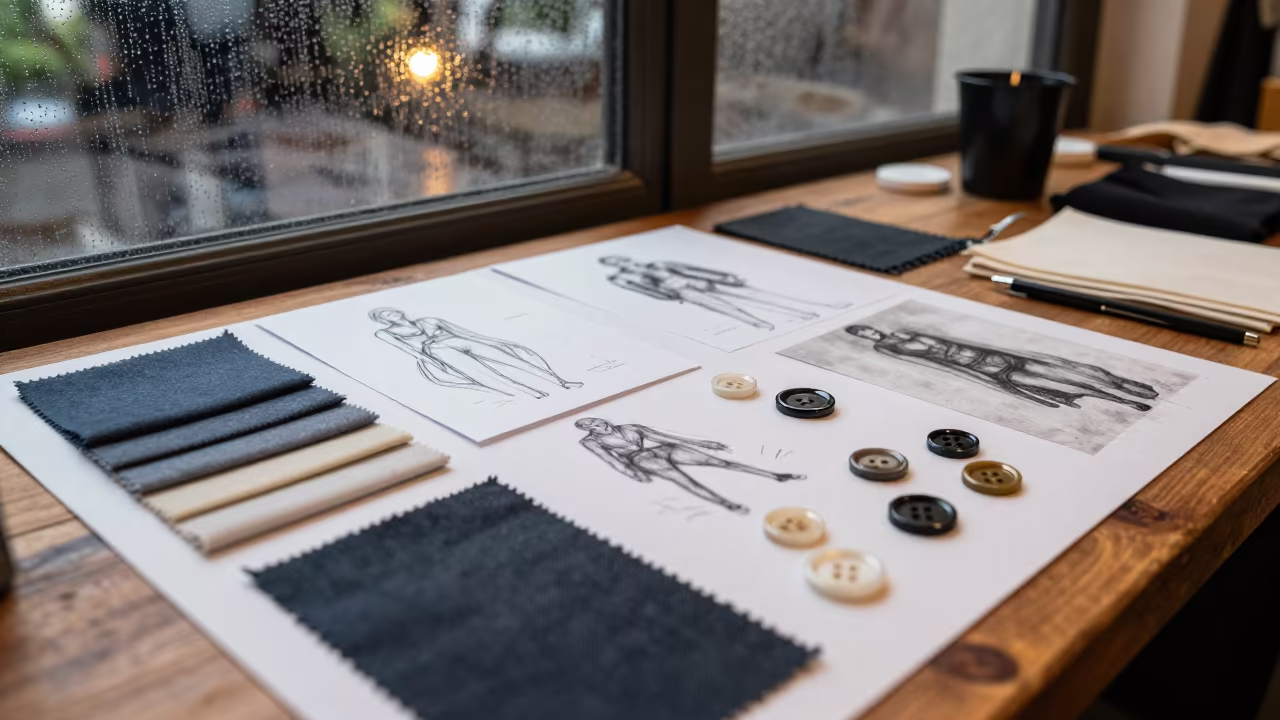 Evening Fashion Atelier Mood Board Santo Domingo in under runway rehearsal lights in Santo Domingo