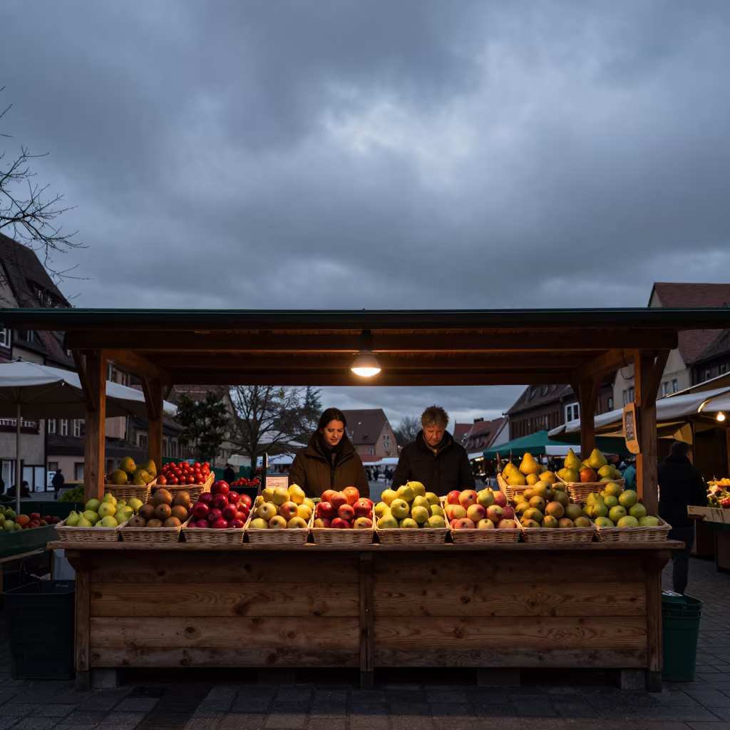 Evening Fruit Stall Nuremberg Market Shadow in in Nuremberg