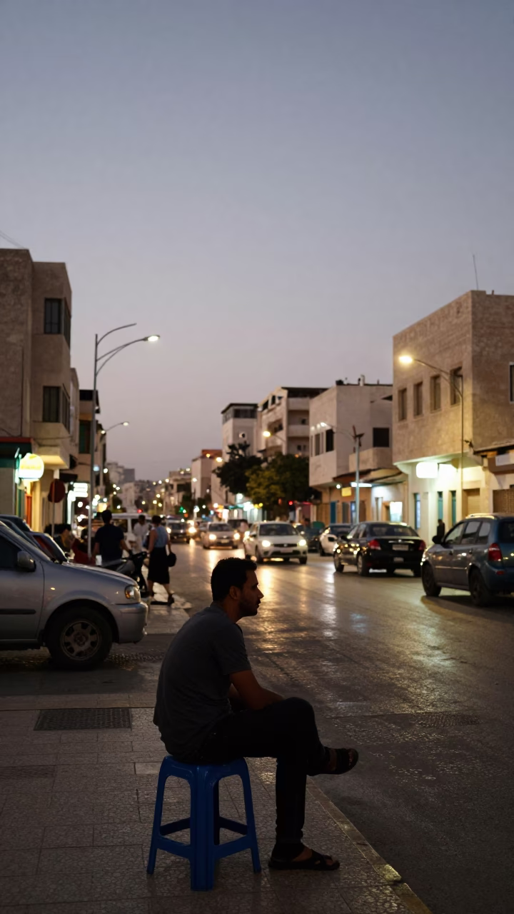 Evening Glow in Alexandria at As City Lights Begin To Glow in in Alexandria, Egypt