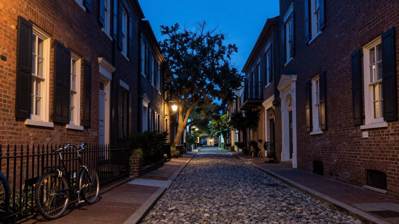 Evening in Charleston at Blue Hour in in Charleston, South Carolina, United States