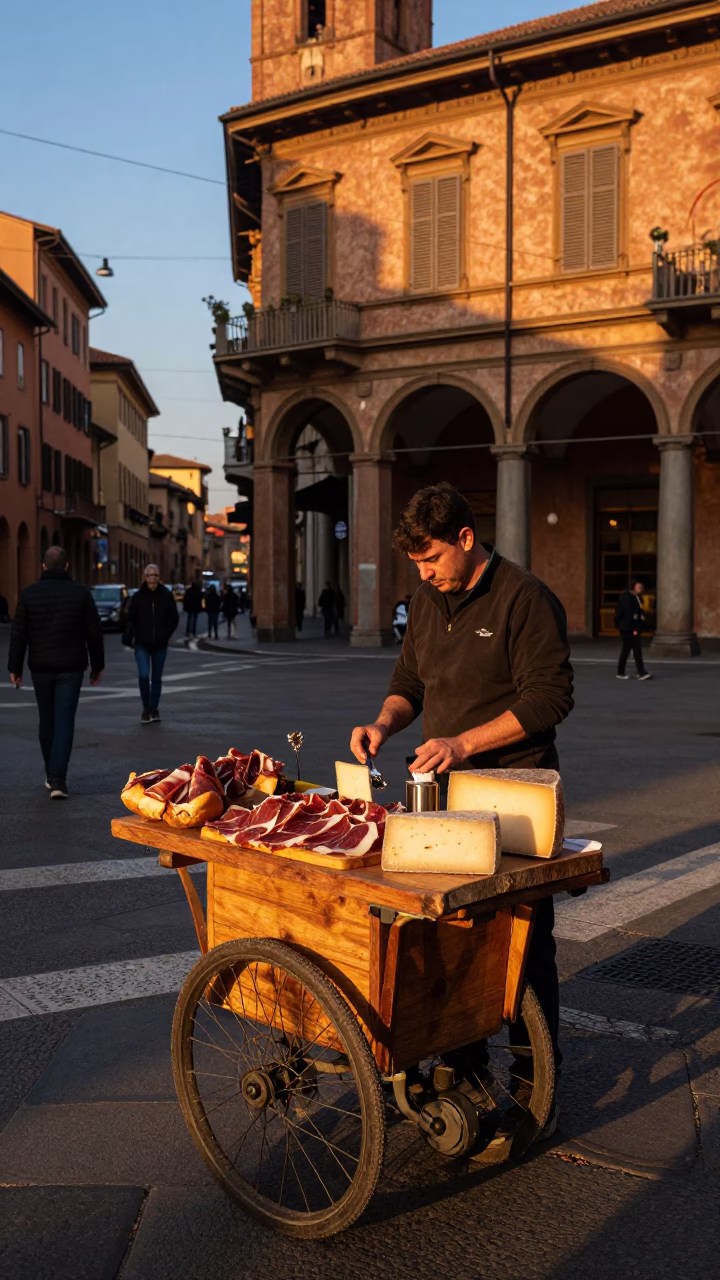Evening Light at Honeyed Evening Light in Bologna in in Bologna, Italy