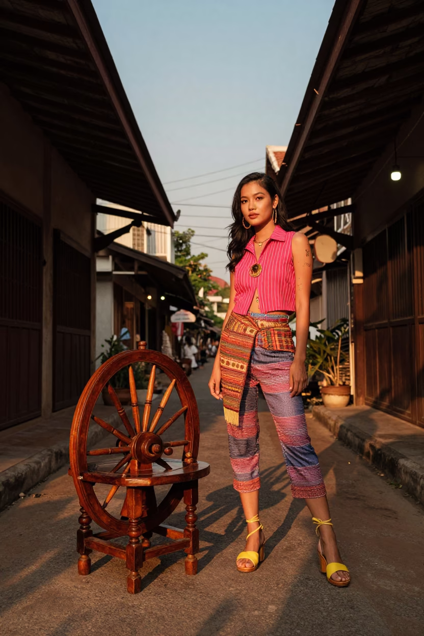 Evening Light at Honeyed Evening Light in Chiang Mai in in Chiang Mai, Thailand