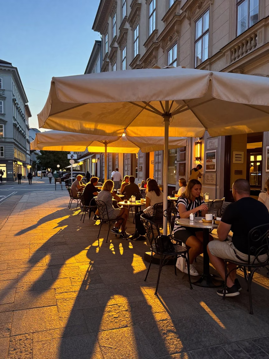 Evening Light at Honeyed Evening Light in Vienna in in Vienna, Austria