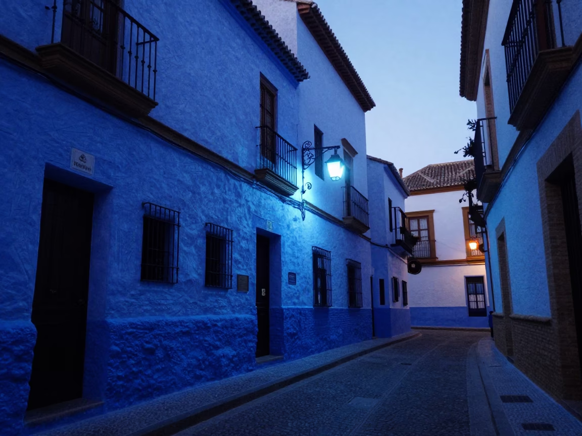 Evening Light at The Last Blue Light Of Evening in Granada in in Granada, Spain
