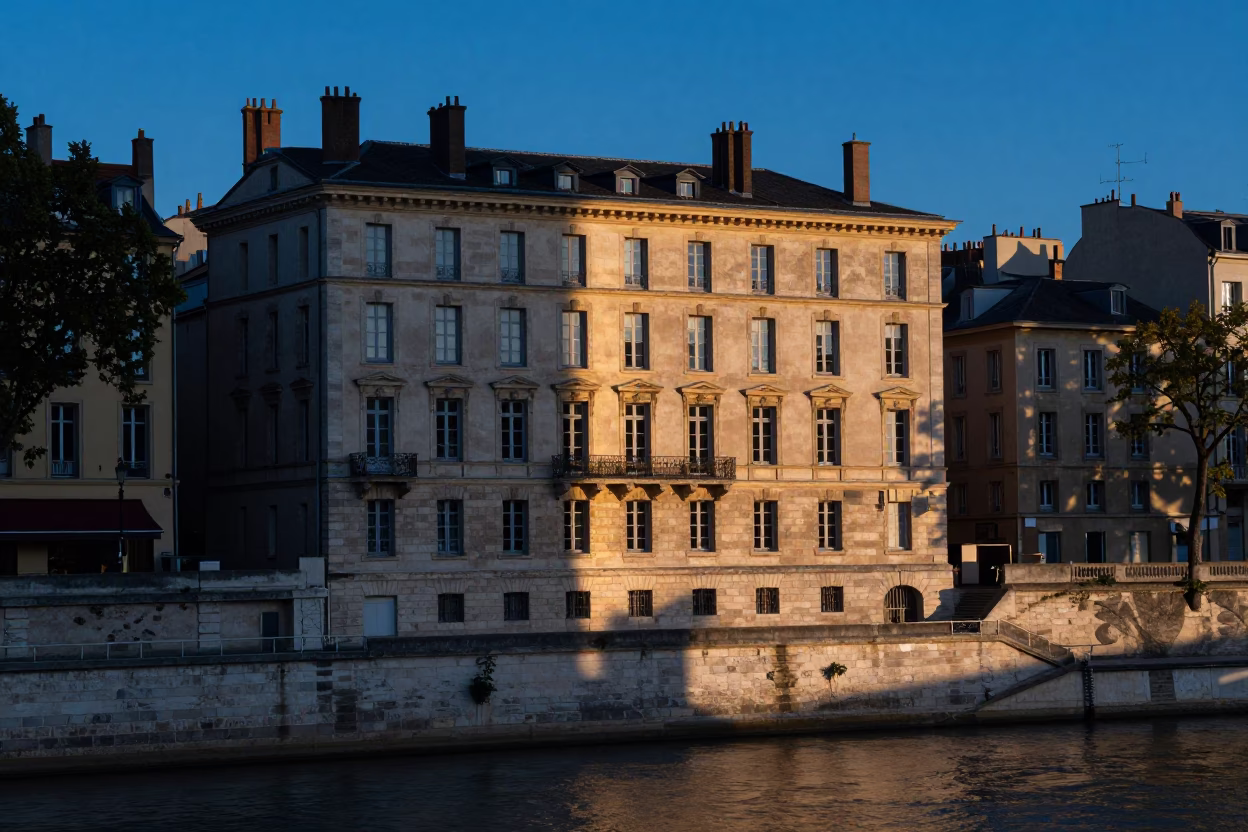 Evening Light at The Last Blue Light Of Evening in Lyon in in Lyon, France
