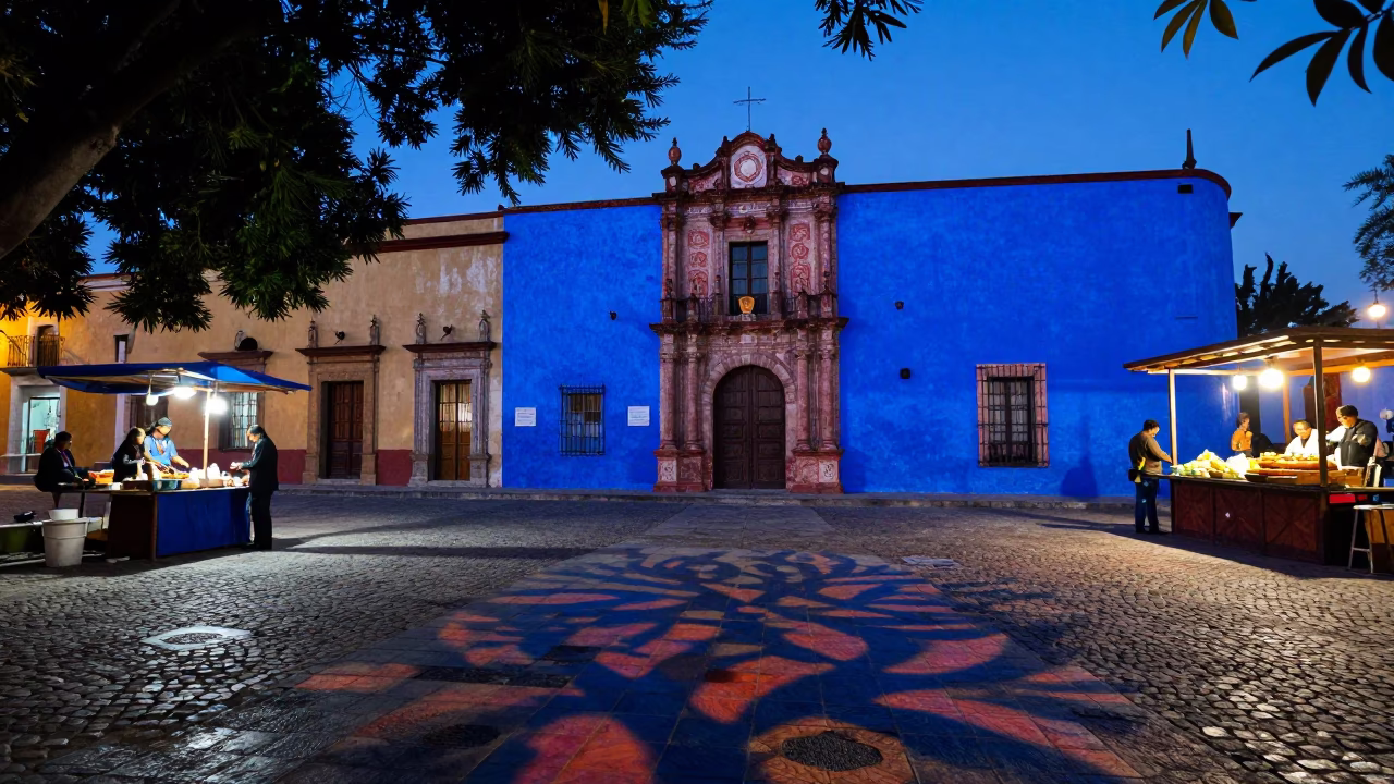 Evening Light at The Last Blue Light Of Evening in Oaxaca in in Oaxaca, Mexico