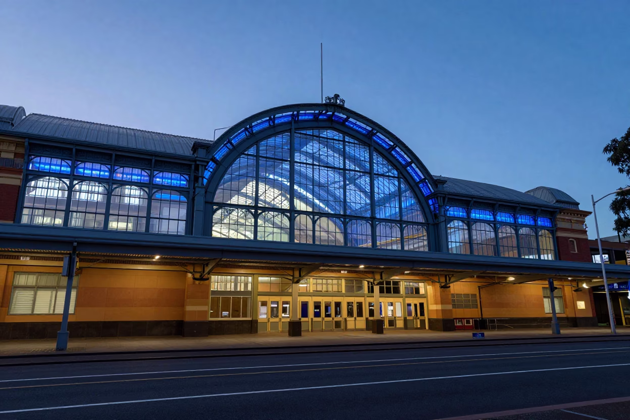 Evening Light in Adelaide at The Last Blue Light Of Evening in in Adelaide, South Australia, Australia