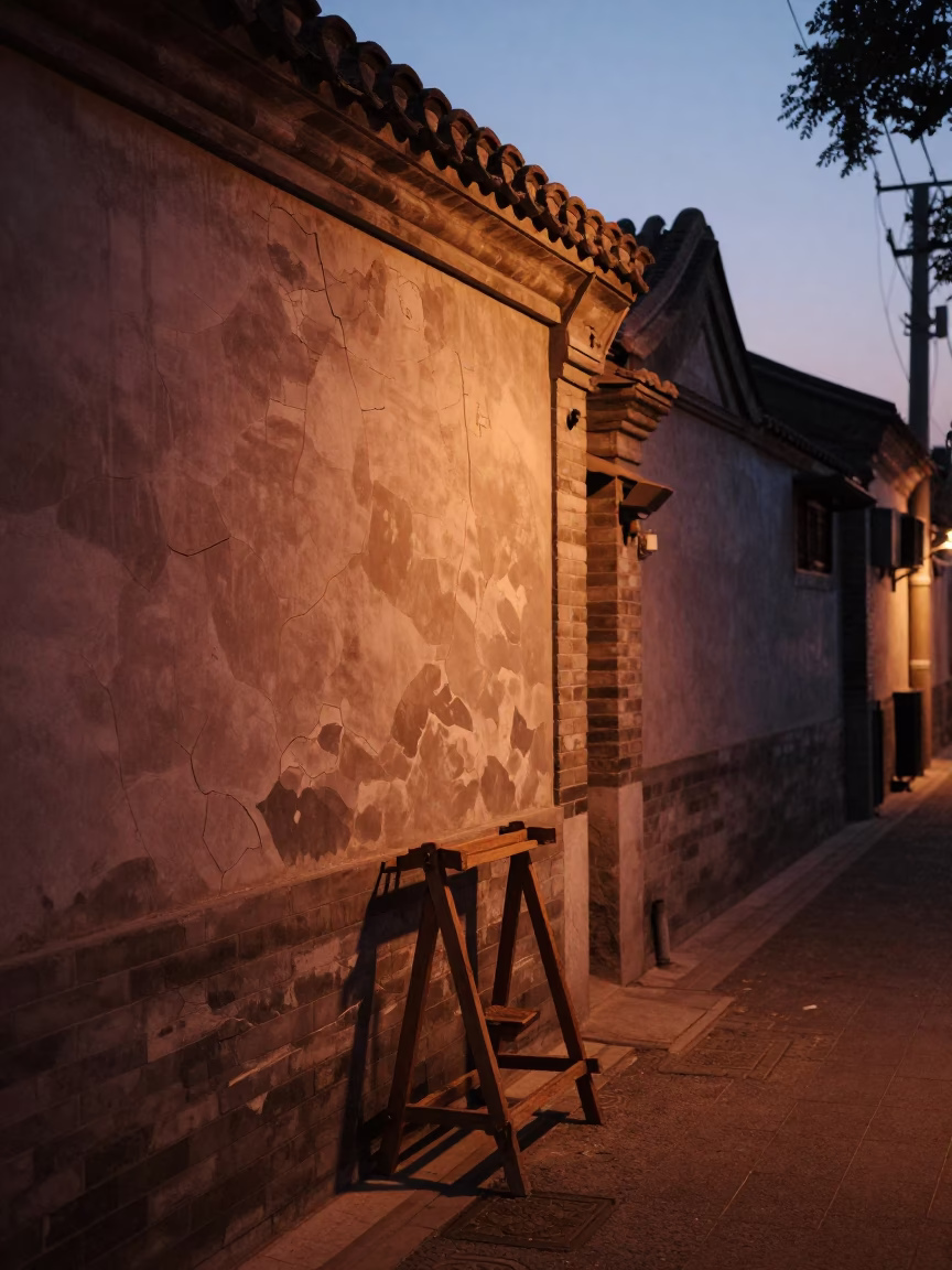 Evening Light in Beijing at Copper-toned Light Before Dusk in in Beijing, China