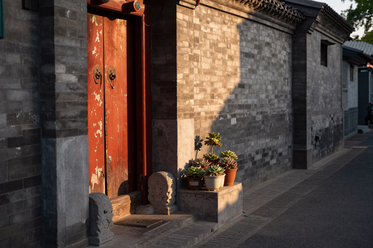 Evening Light in Beijing at Honeyed Evening Light in in Beijing, China