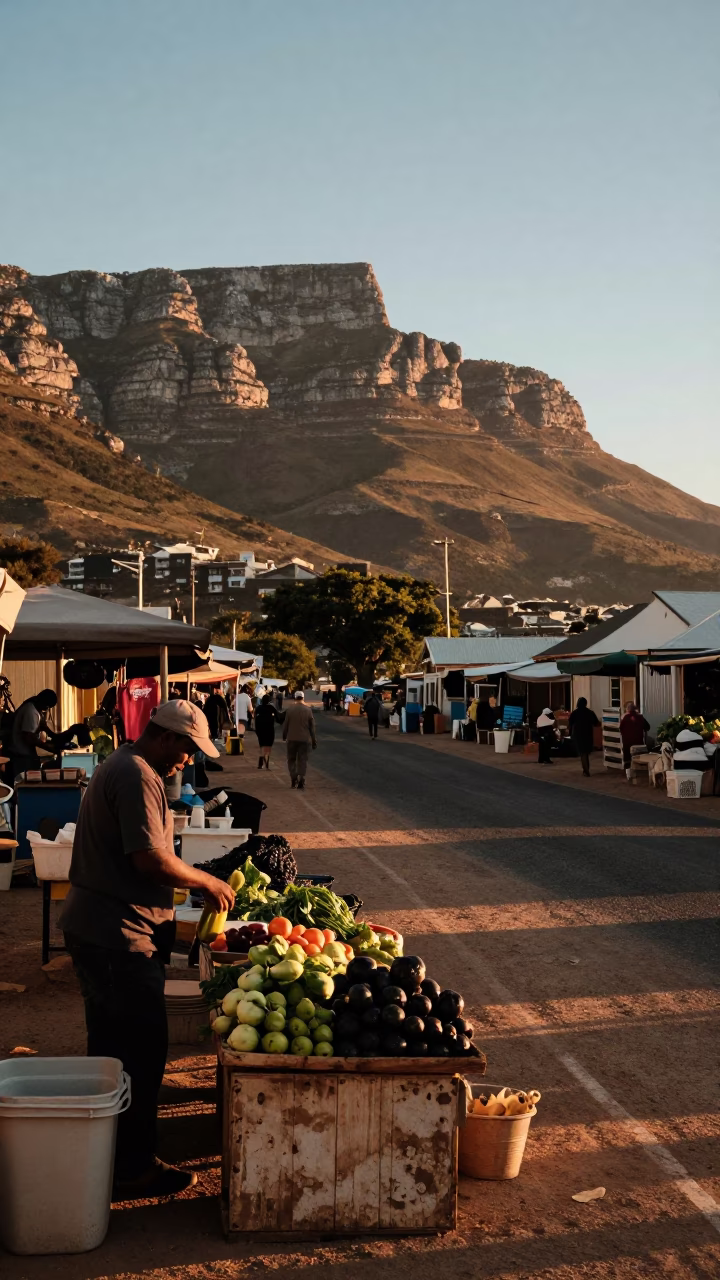 Evening Light in Cape Town at Honeyed Evening Light in in Cape Town, South Africa