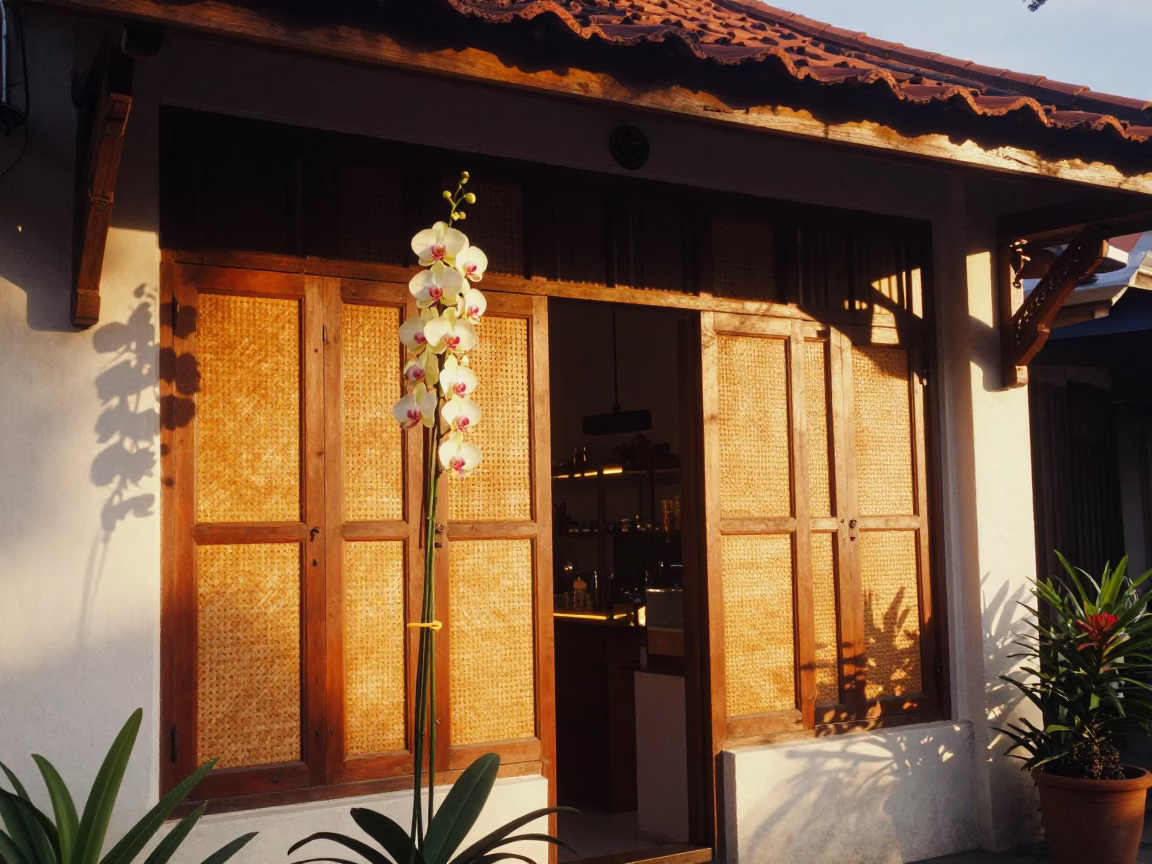 Evening Light in Denpasar at Honeyed Evening Light in in Denpasar, Indonesia