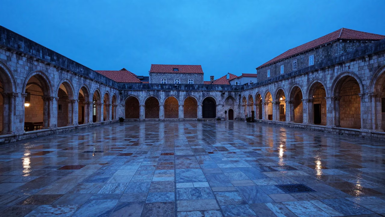 Evening Light in Dubrovnik at The Last Blue Light Of Evening in in Dubrovnik, Croatia