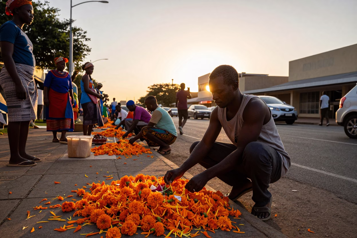 Evening Light in Durban at Honeyed Evening Light in in Durban, South Africa