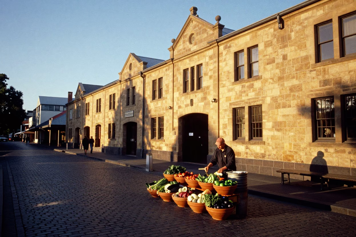 Evening Light in Hobart at Honeyed Evening Light in in Hobart, Tasmania, Australia