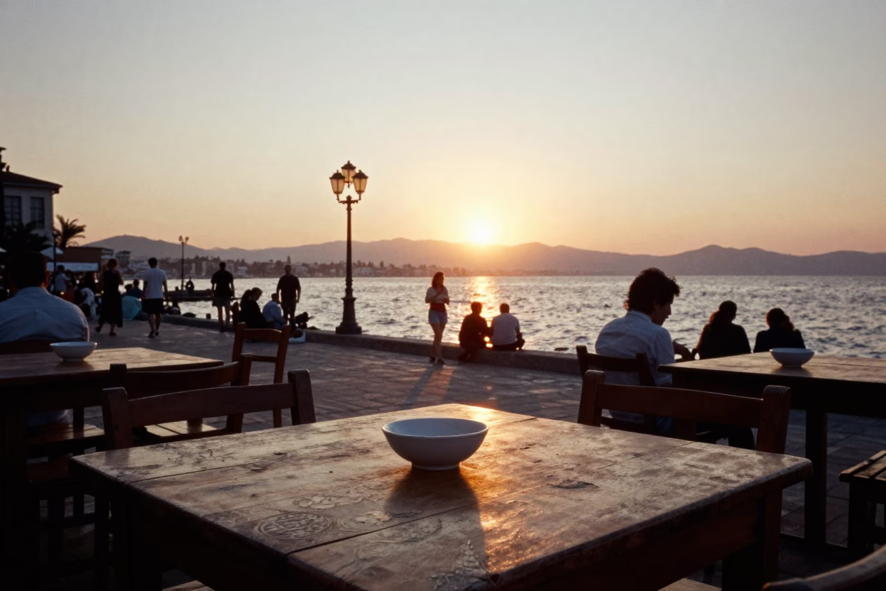 Evening Light in Izmir at Honeyed Evening Light in in Izmir, Turkey