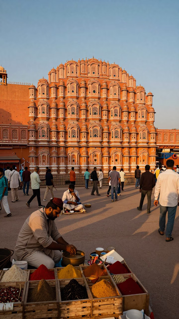 Evening Light in Jaipur at Honeyed Evening Light in in Jaipur, India