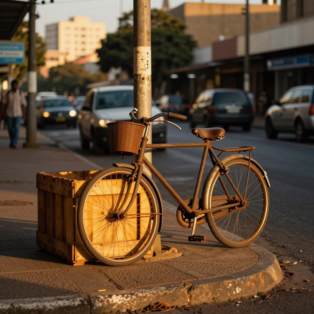 Evening Light in Johannesburg at Honeyed Evening Light in in Johannesburg, South Africa