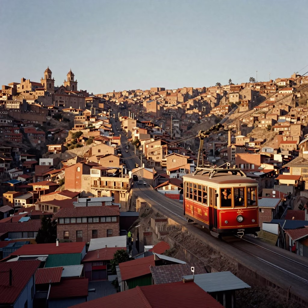 Evening Light in La Paz at Honeyed Evening Light in in La Paz, Bolivia