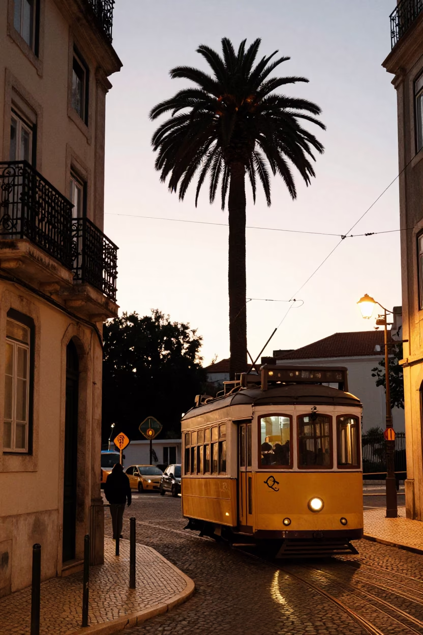 Evening Light in Lisbon at Honeyed Evening Light in in Lisbon, Portugal