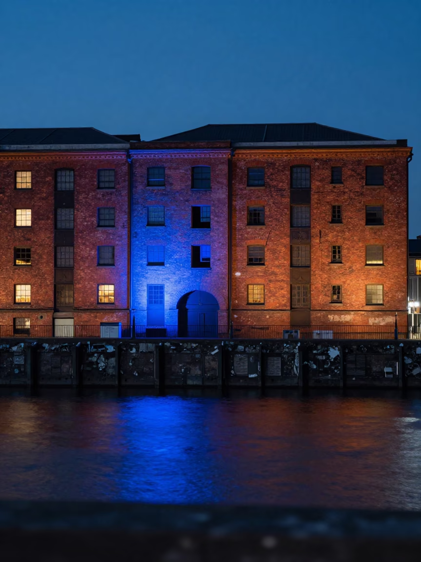 Evening Light in Liverpool at The Last Blue Light Of Evening in in Liverpool, United Kingdom