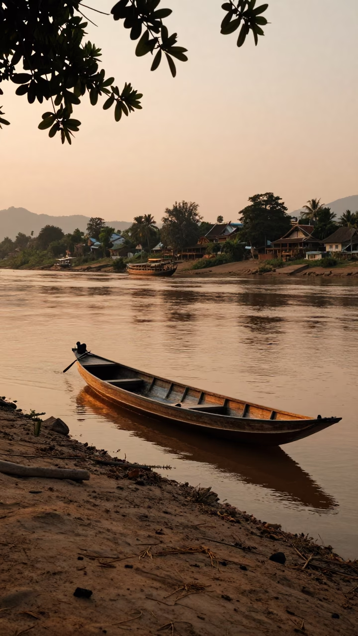 Evening Light in Luang Prabang at Honeyed Evening Light in in Luang Prabang, Laos